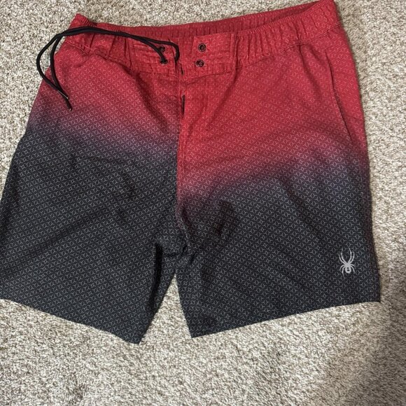 Spyder Swim Shorts Mens Large UV Protection Board Shorts Geometric Print - Picture 1 of 10